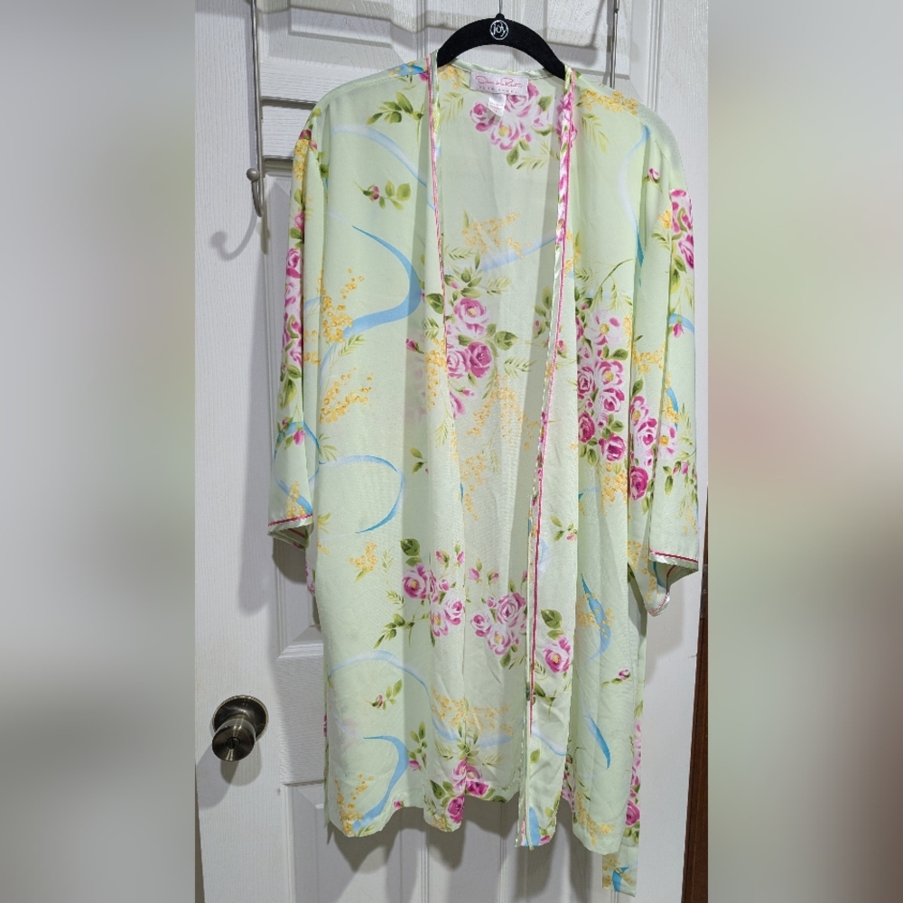 Oscar De La Renta Floral Kimono Robe - Picture 4 of 10